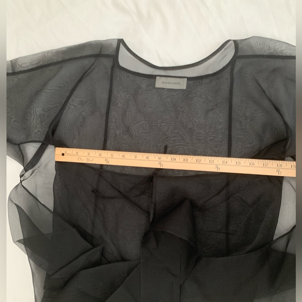 SHAINA MOTE 100% Silk Gia Sheer Organza Wrap Top - Black - Large - Picture 4 of 6